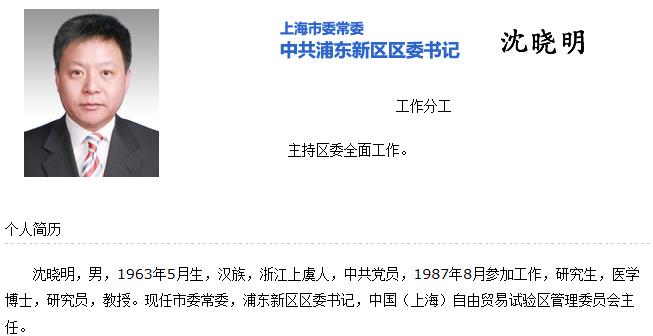 沈晓明最新