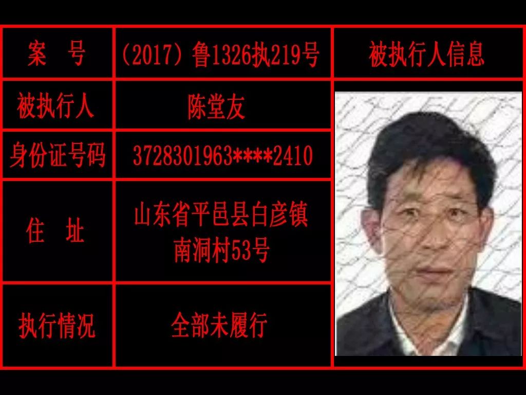 莒县最新老赖
