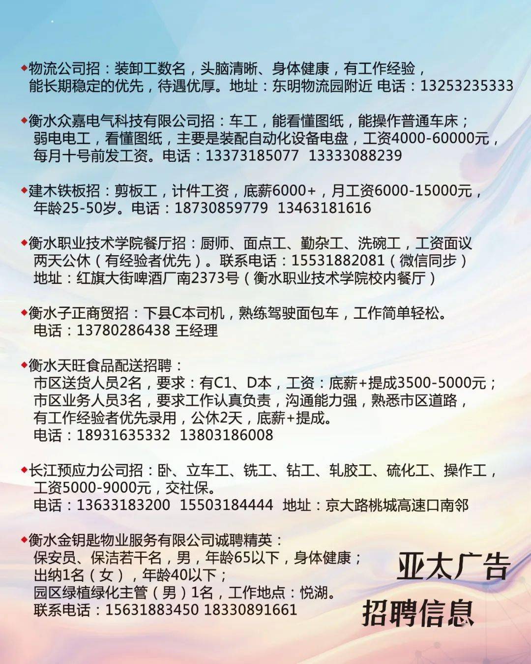 油田招工最新信息