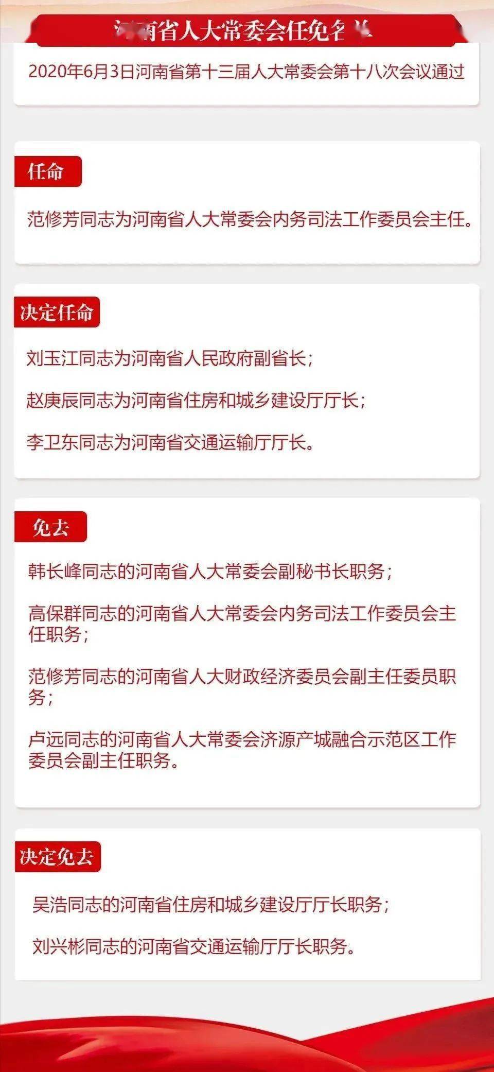 郑州最新人事任免